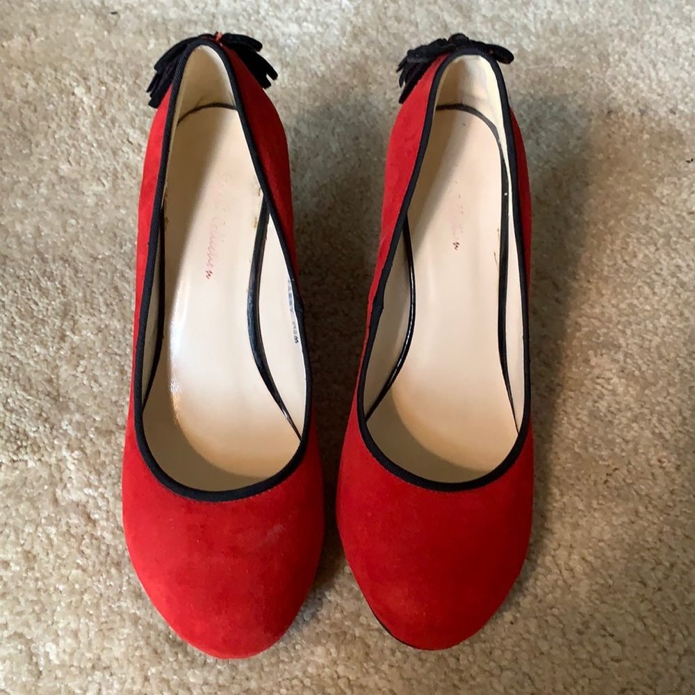 Elegant Red Suede Heels